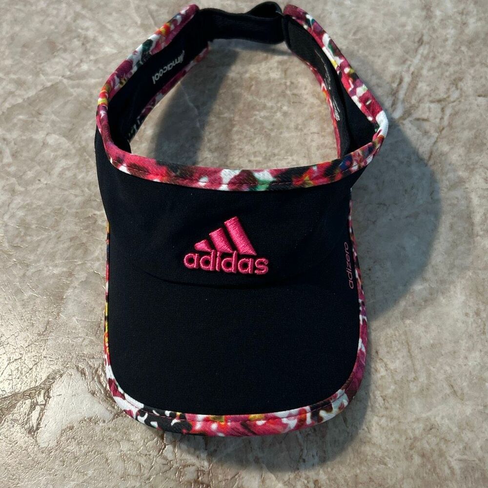 Adidas Black & Pink Floral Visor